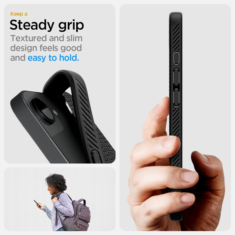 Spigen Liquid Air Mag MagSafe - Etui do iPhone 16e (Matte Black)
