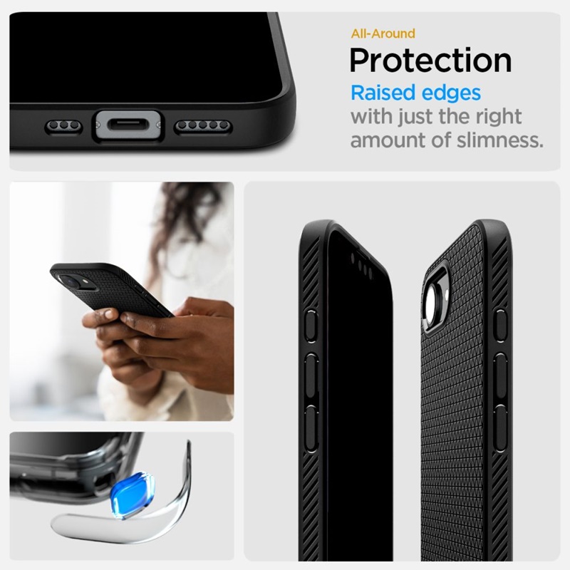 Spigen Liquid Air Mag MagSafe - Etui do iPhone 16e (Matte Black)