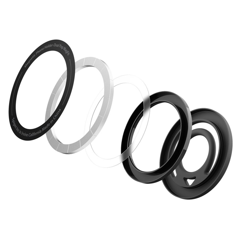 Spigen Dual Pop Mag MagSafe - Magnetyczny uchwyt na palec do telefonu (czarny)