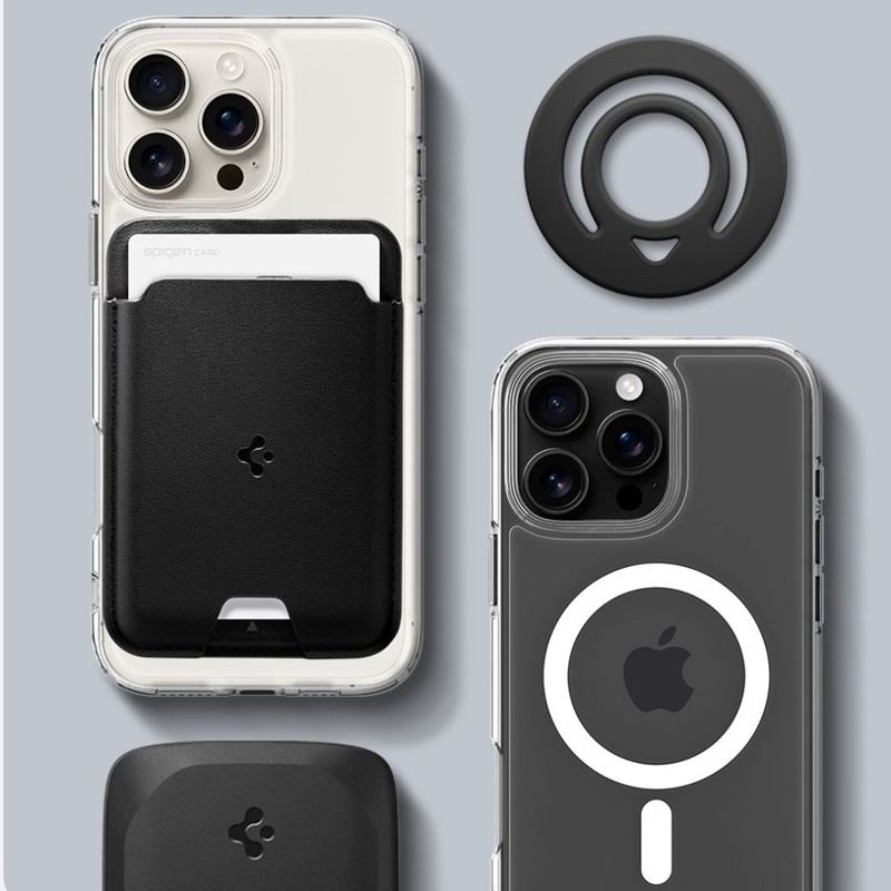 Spigen Dual Pop Mag MagSafe - Magnetyczny uchwyt na palec do telefonu (czarny)