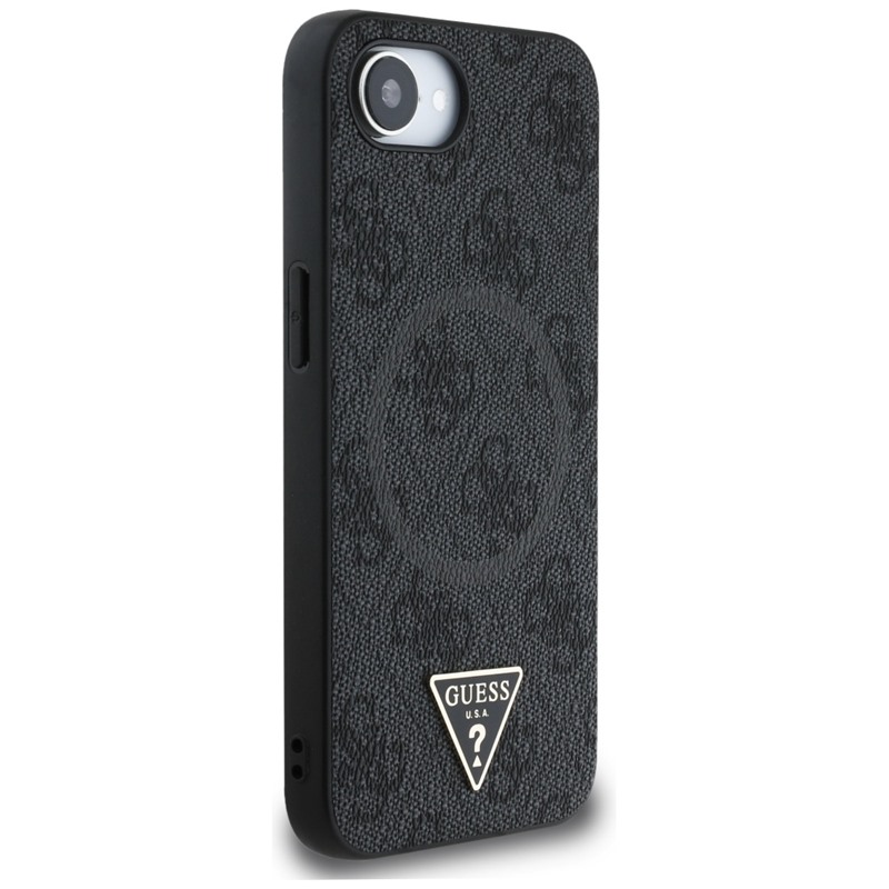 Guess 4G Ring Triangle Logo MagSafe - Etui do iPhone 16e (czarny)