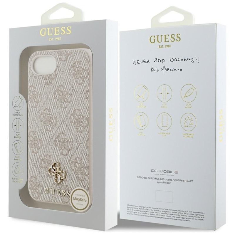 Guess 4G Small 4G and Classic MagSafe - Etui do iPhone 16e (różowy)