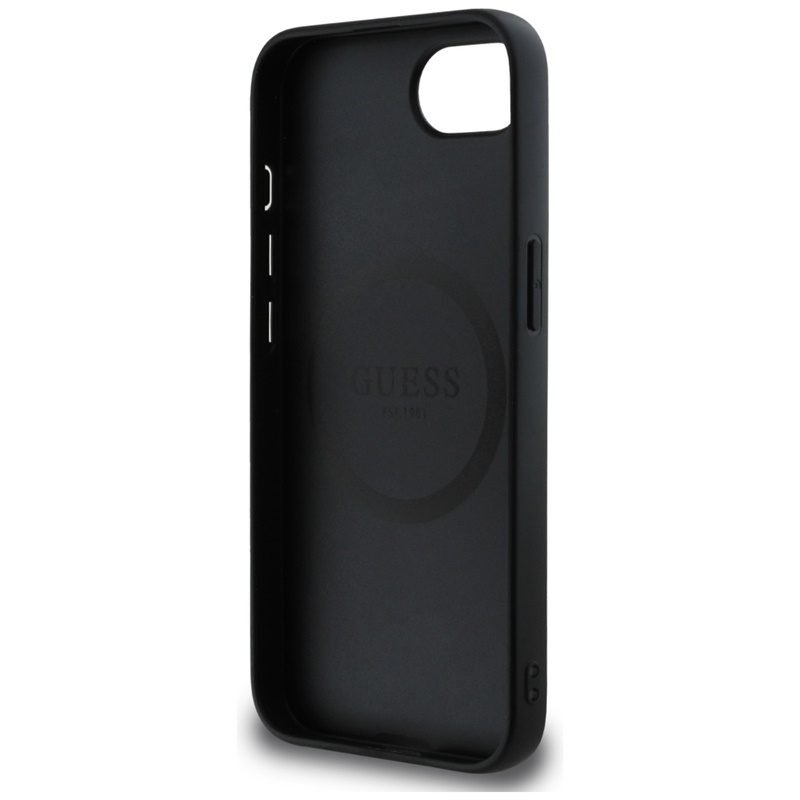 Guess 4G Script Logo MagSafe - Etui do iPhone 16e (czarny)