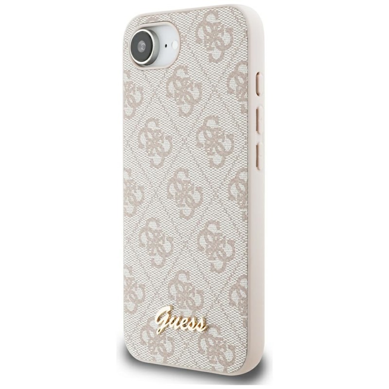 Guess 4G Script Logo MagSafe - Etui do iPhone 16e (różowy)