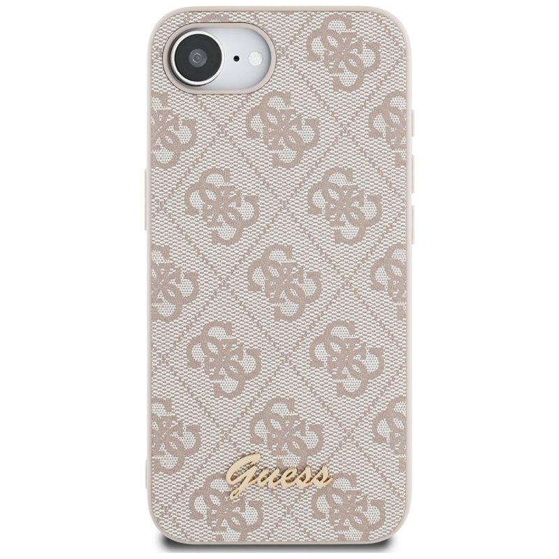 Guess 4G Script Logo MagSafe - Etui do iPhone 16e (różowy)