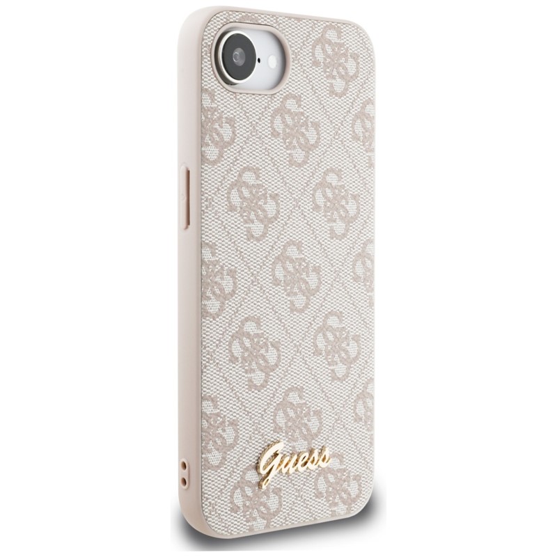 Guess 4G Script Logo MagSafe - Etui do iPhone 16e (różowy)