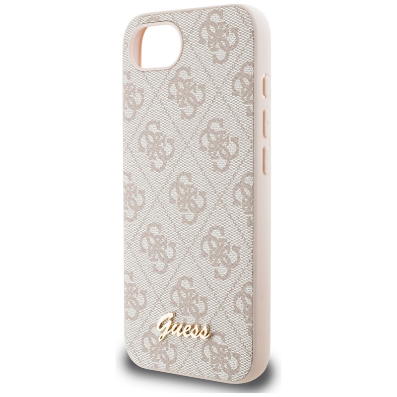Guess 4G Script Logo MagSafe - Etui do iPhone 16e (różowy)