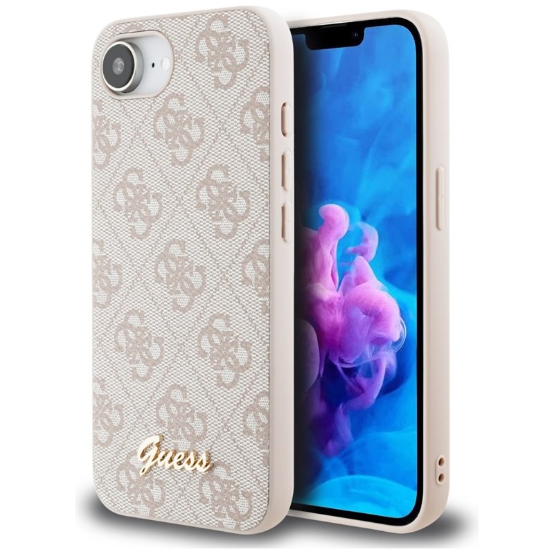 Guess 4G Script Logo MagSafe - Etui do iPhone 16e (różowy)