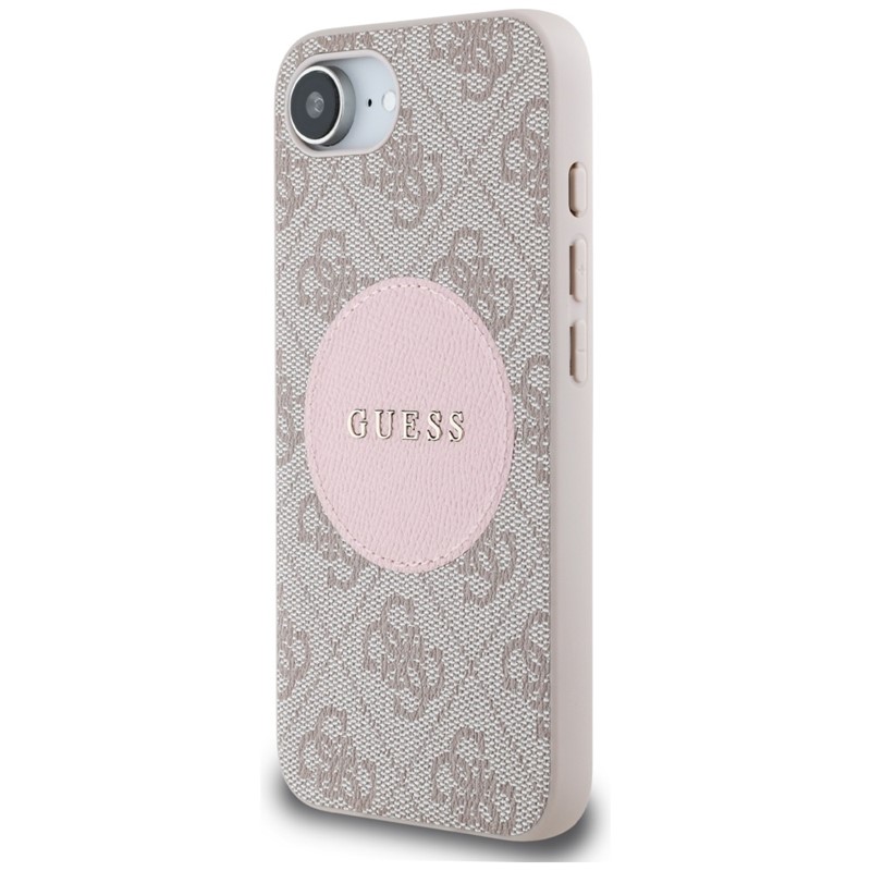 Guess 4G Circle Classic Logo MagSafe - Etui do iPhone 16e (różowo)