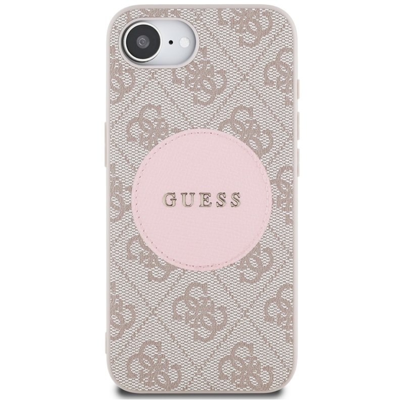 Guess 4G Circle Classic Logo MagSafe - Etui do iPhone 16e (różowo)
