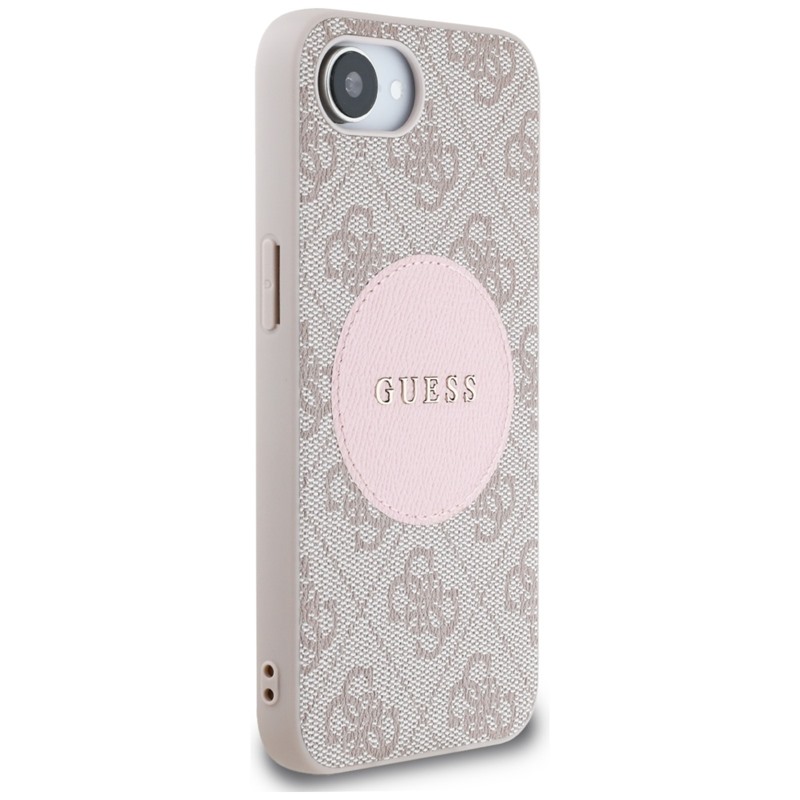 Guess 4G Circle Classic Logo MagSafe - Etui do iPhone 16e (różowo)