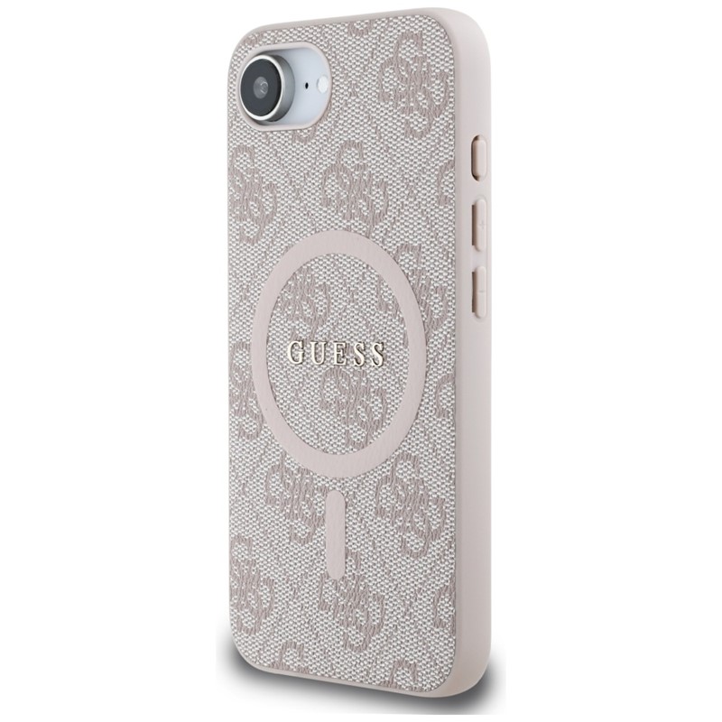 Guess 4G Ring Classic Logo MagSafe - Etui do iPhone 16e (różowy)