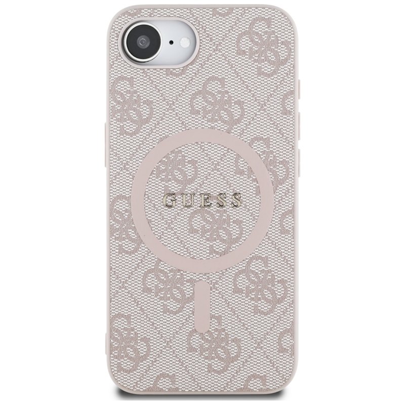 Guess 4G Ring Classic Logo MagSafe - Etui do iPhone 16e (różowy)