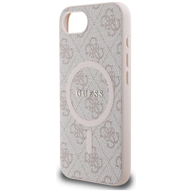 Guess 4G Ring Classic Logo MagSafe - Etui do iPhone 16e (różowy)