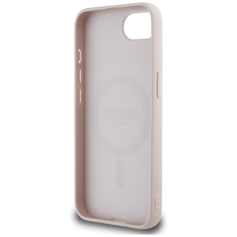 Guess 4G Ring Classic Logo MagSafe - Etui do iPhone 16e (różowy)