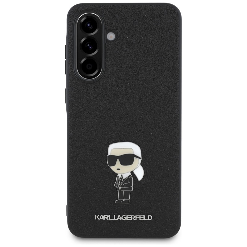 Karl Lagerfeld Fixed Glitter Ikonik Logo Metal Pin - Etui do Samsung Galaxy A36 5G (czarny)