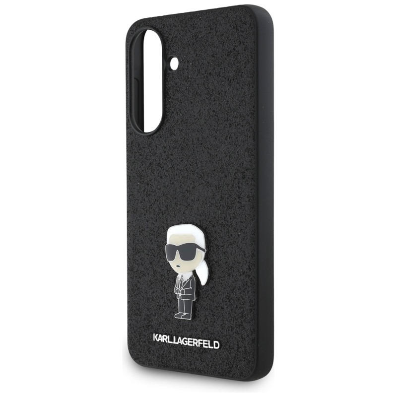 Karl Lagerfeld Fixed Glitter Ikonik Logo Metal Pin - Etui do Samsung Galaxy A36 5G (czarny)