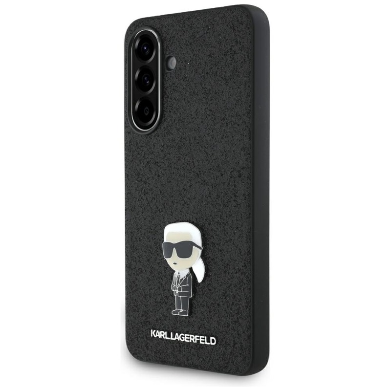 Karl Lagerfeld Fixed Glitter Ikonik Logo Metal Pin - Etui do Samsung Galaxy A56 5G (czarny)