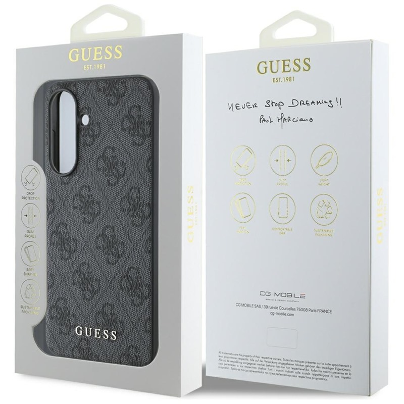 Guess 4G Metal Gold Logo - Etui do Samsung Galaxy A36 5G (czarny)
