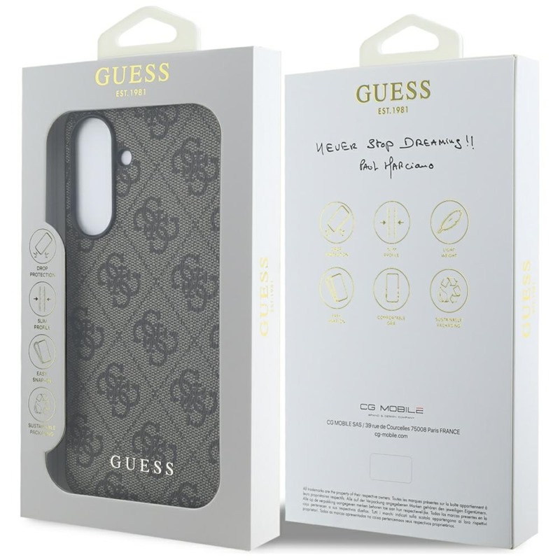 Guess 4G Metal Gold Logo - Etui do Samsung Galaxy A56 5G (brązowy)