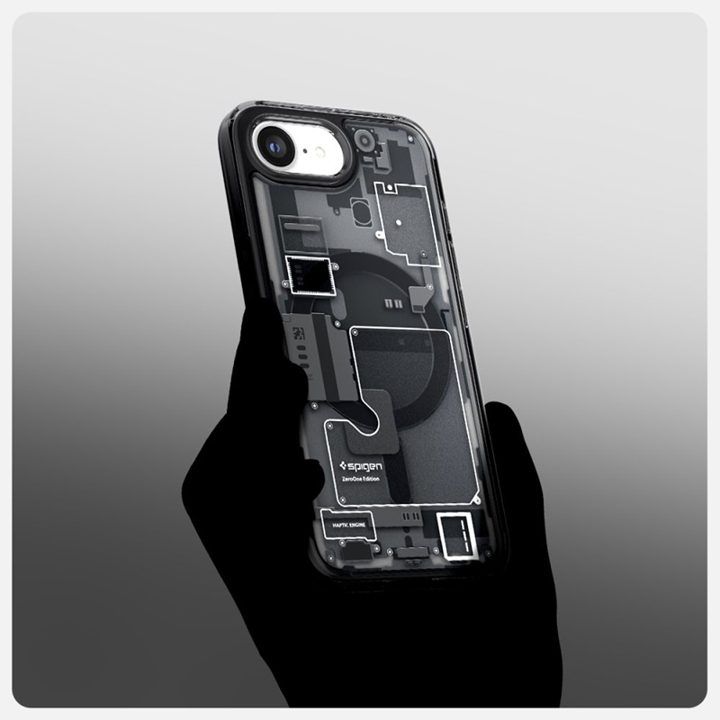 Spigen Ultra Hybrid Mag MagSafe - Etui do iPhone 16e (Zero One Black)