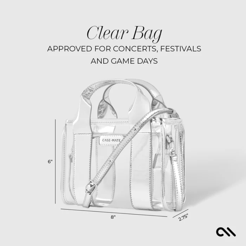 Case-Mate Micro Tote Bag - Wodoodporna torba na ramię (Silver Chrome/Clear)