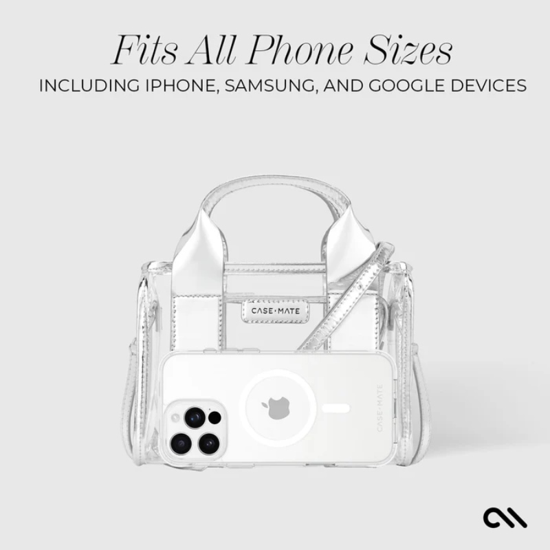 Case-Mate Micro Tote Bag - Wodoodporna torba na ramię (Silver Chrome/Clear)