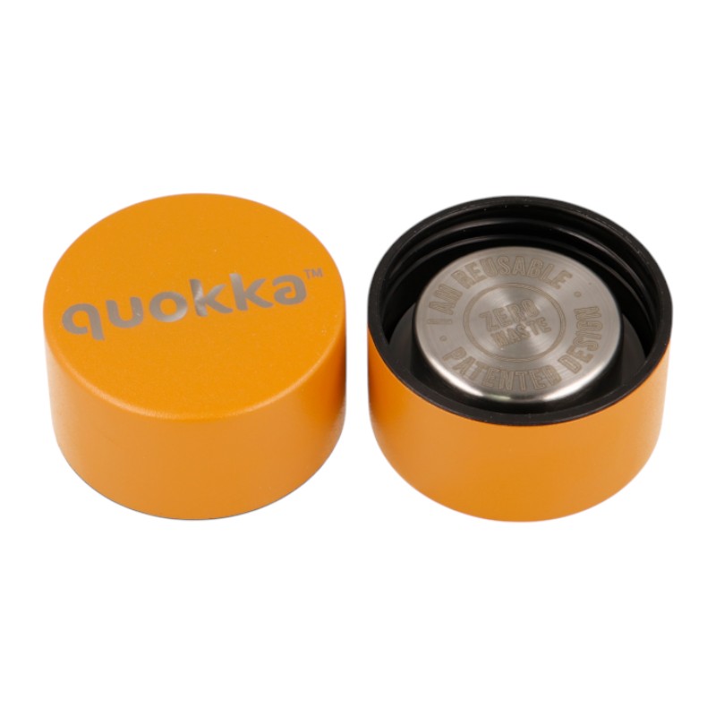 Quokka Solid With Strap - Butelka termiczna ze stali nierdzewnej 510 ml z paskiem (Mustard)