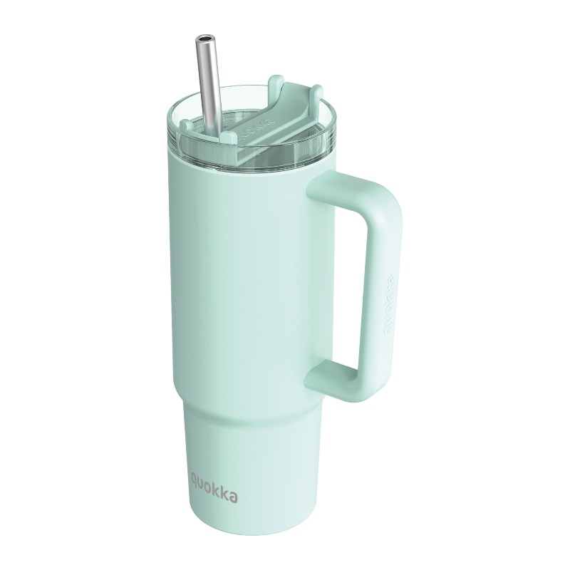 Quokka Stream - Kubek termiczny ze stali nierdzewnej 950 ml ze słomką (Turquoise)
