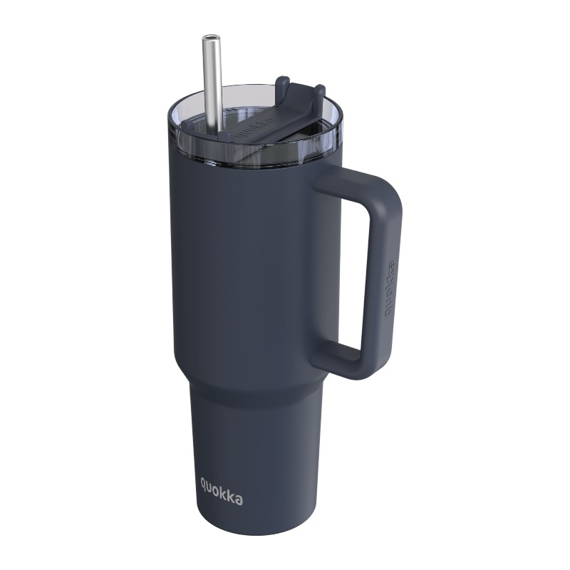 Quokka Stream - Kubek termiczny ze stali nierdzewnej 1200 ml ze słomką (Graphite)