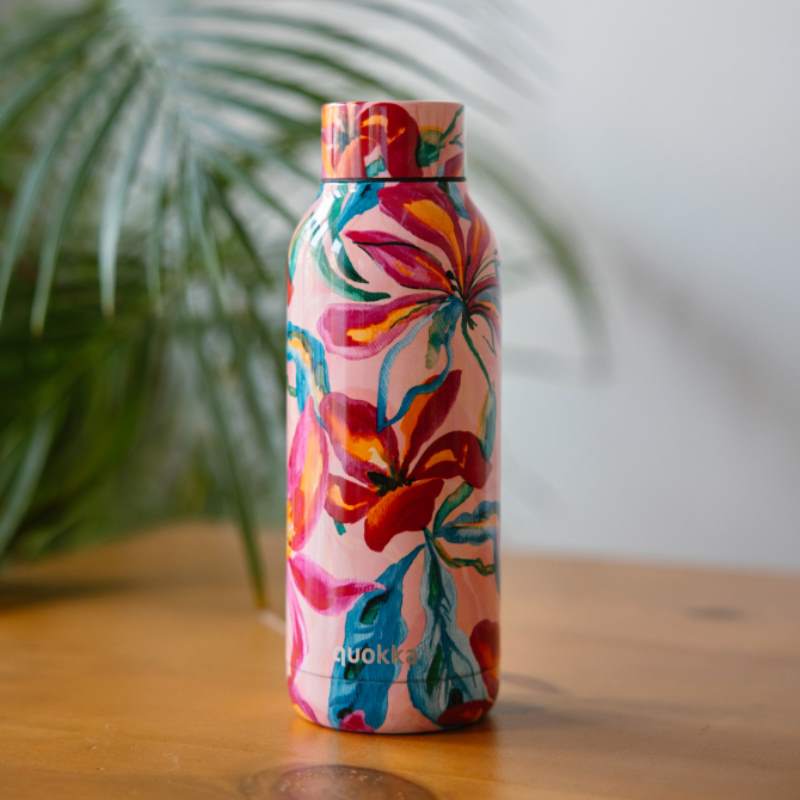 Quokka Solid - Butelka termiczna ze stali nierdzewnej 510 ml (Tropical Bloom)