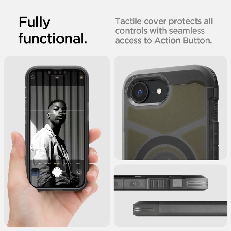 Spigen Tough Armor Mag MagSafe - Etui do iPhone 16e (Frost Black)