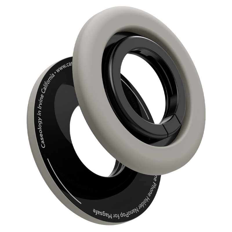 Spigen Nano Pop MagSafe Phone Ring - Magnetyczny uchwyt na palec z funkcją podstawki (Truffle Grey)