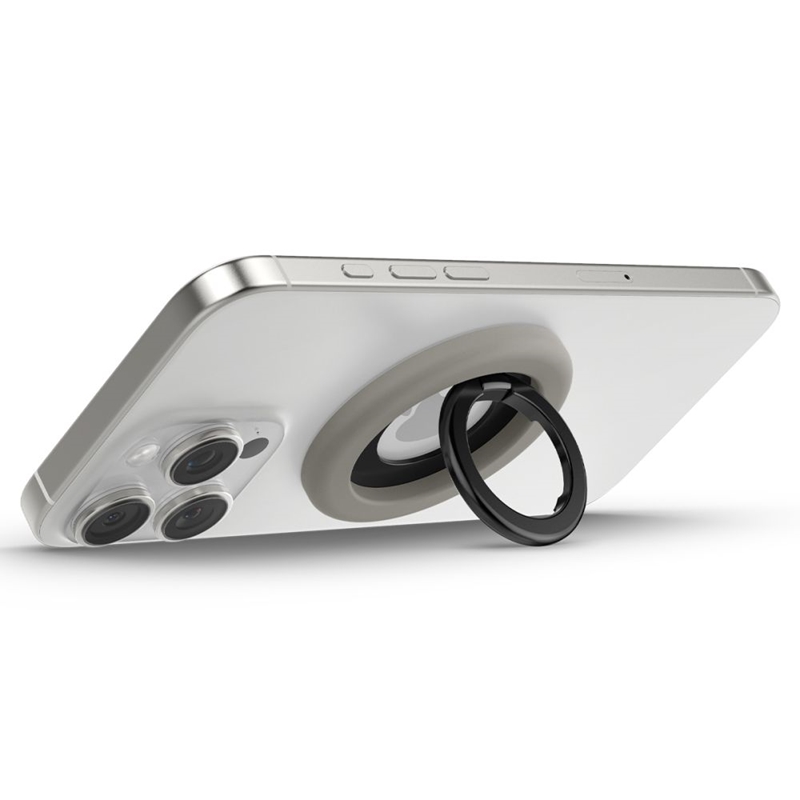 Spigen Nano Pop MagSafe Phone Ring - Magnetyczny uchwyt na palec z funkcją podstawki (Truffle Grey)