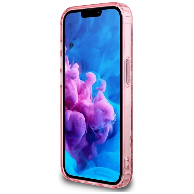 Guess IML Flowers MagSafe - Etui do iPhone 16e (różowy)