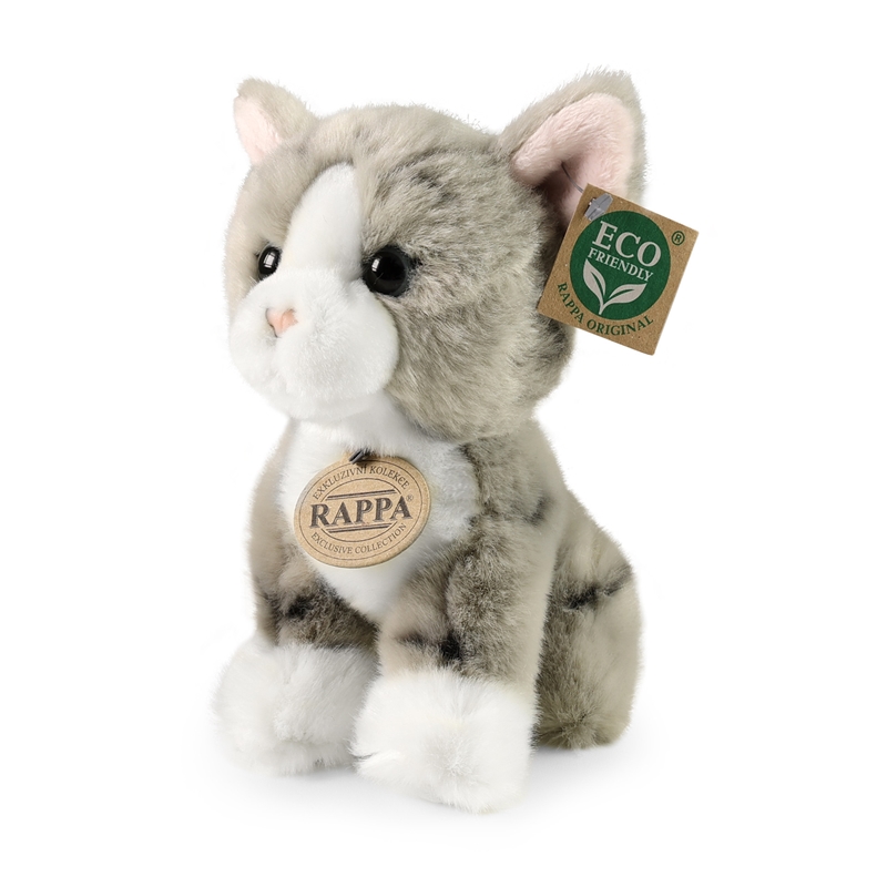 Rappa - Pluszowa maskotka siedzący szary Kot 18 cm Eco-Friendly