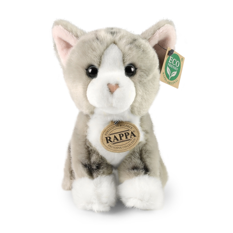 Rappa - Pluszowa maskotka siedzący szary Kot 18 cm Eco-Friendly