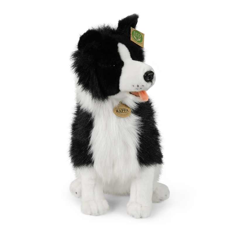 Rappa - Pluszowa maskotka siedzący Pies Border Collie 40 cm Eco-Friendly