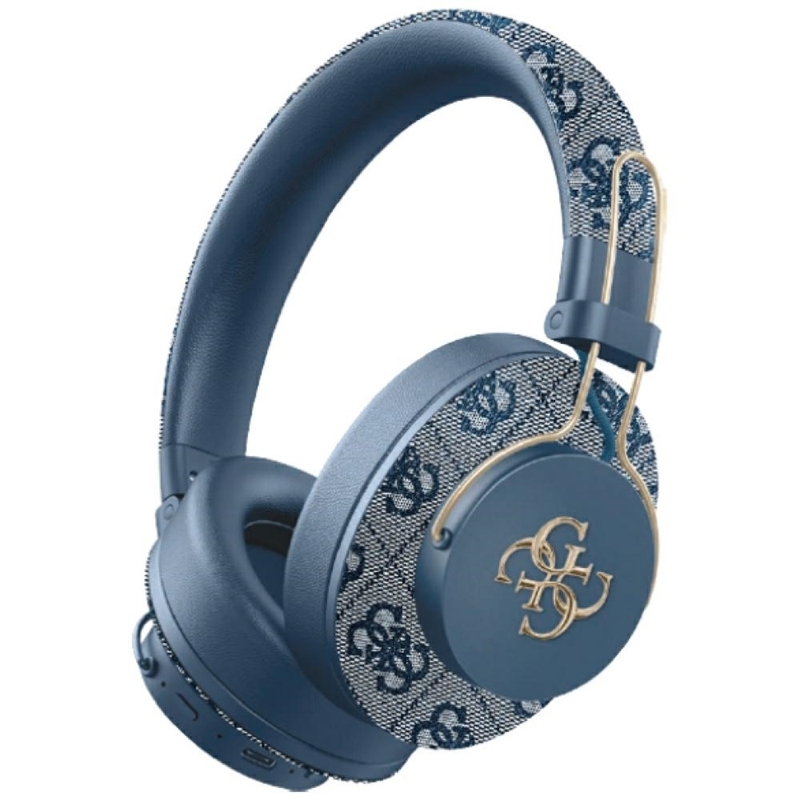 Guess Metal 4G Logo - Bezprzewodowe słuchawki nauszne Bluetooth ENC (niebieski)