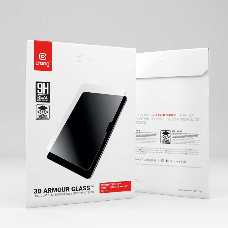 Crong 3D Armour Glass – Szkło hartowane iPad 11" (2025) / iPad 10.9" (2022)