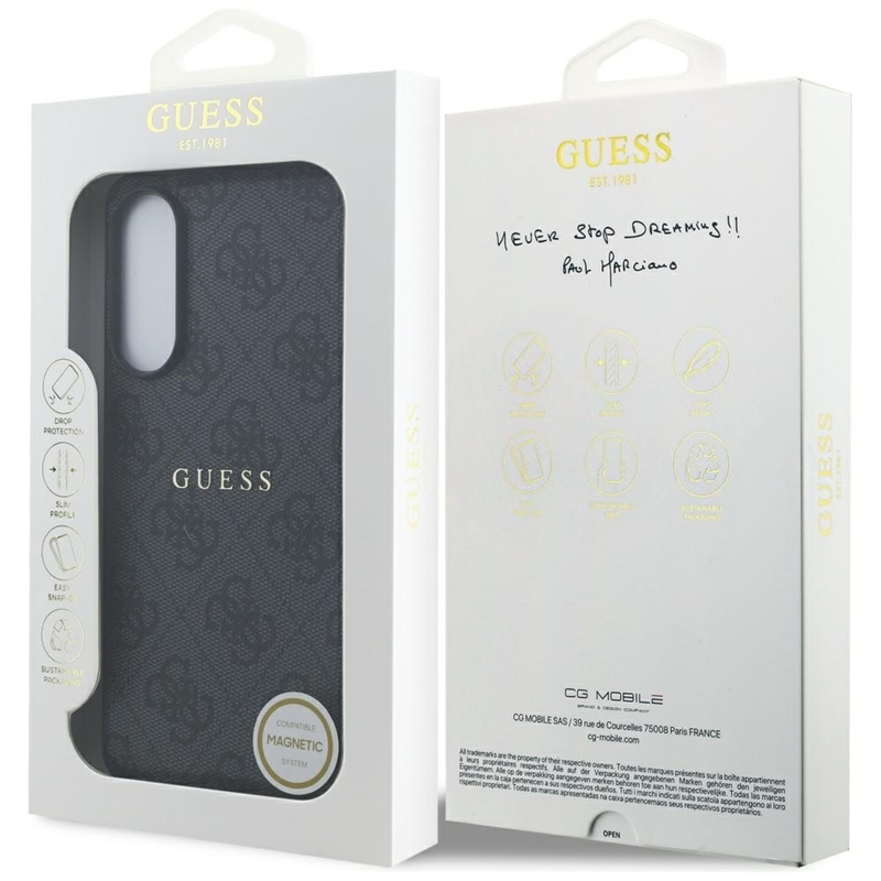 Guess 4G Ring Classic Logo MagSafe - Etui Samsung Galaxy S25 Edge (czarny)
