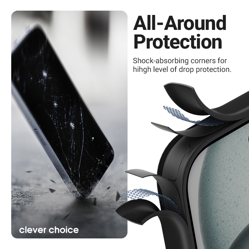 Crong Hybrid Frost MAG Cover - Etui MagSafe iPhone 17 Air (czarny)