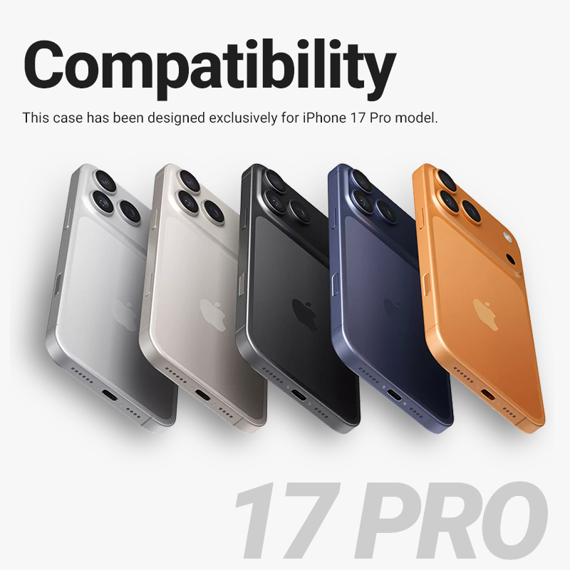 Crong Hybrid Frost MAG Cover - Etui MagSafe iPhone 17 Pro (czarny)