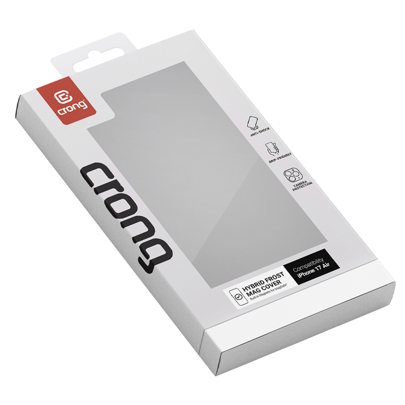 Crong Hybrid Frost MAG Cover - Etui MagSafe iPhone 17 Air (czarny)