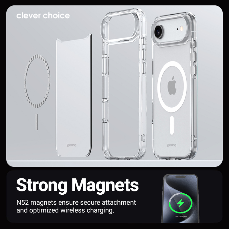 Crong Clear MAG Cover - Etui MagSafe iPhone 17 Pro Max (przezroczysty)