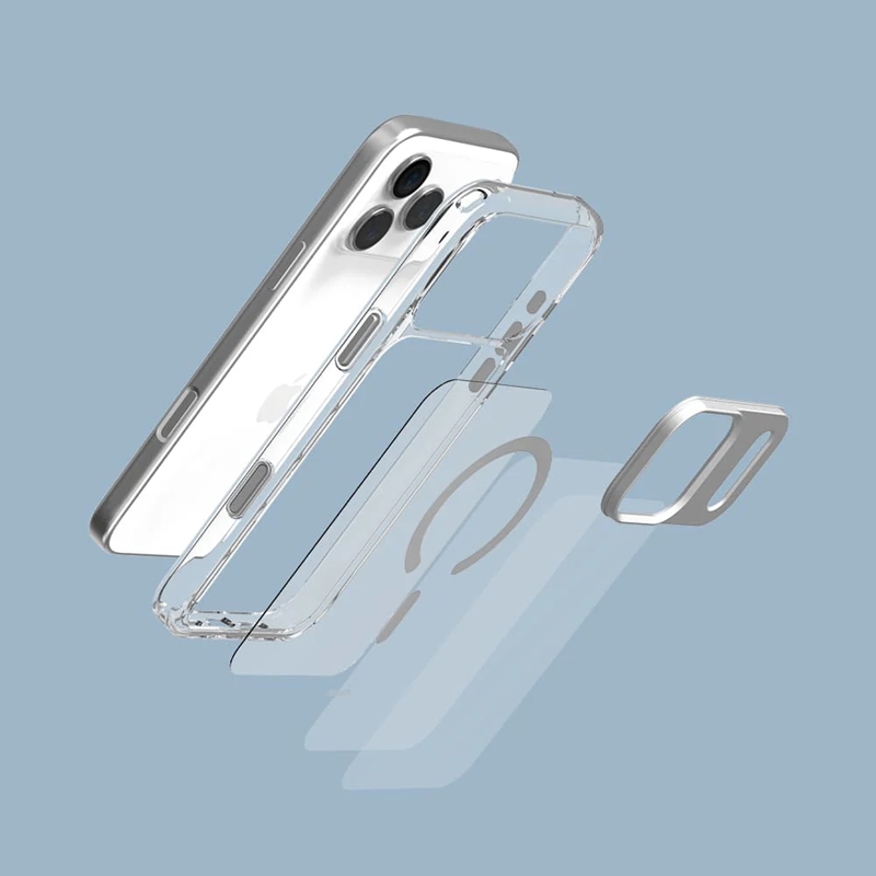 Moshi iGlaze MagSafe - Etui iPhone 17 Pro (Luna Silver)