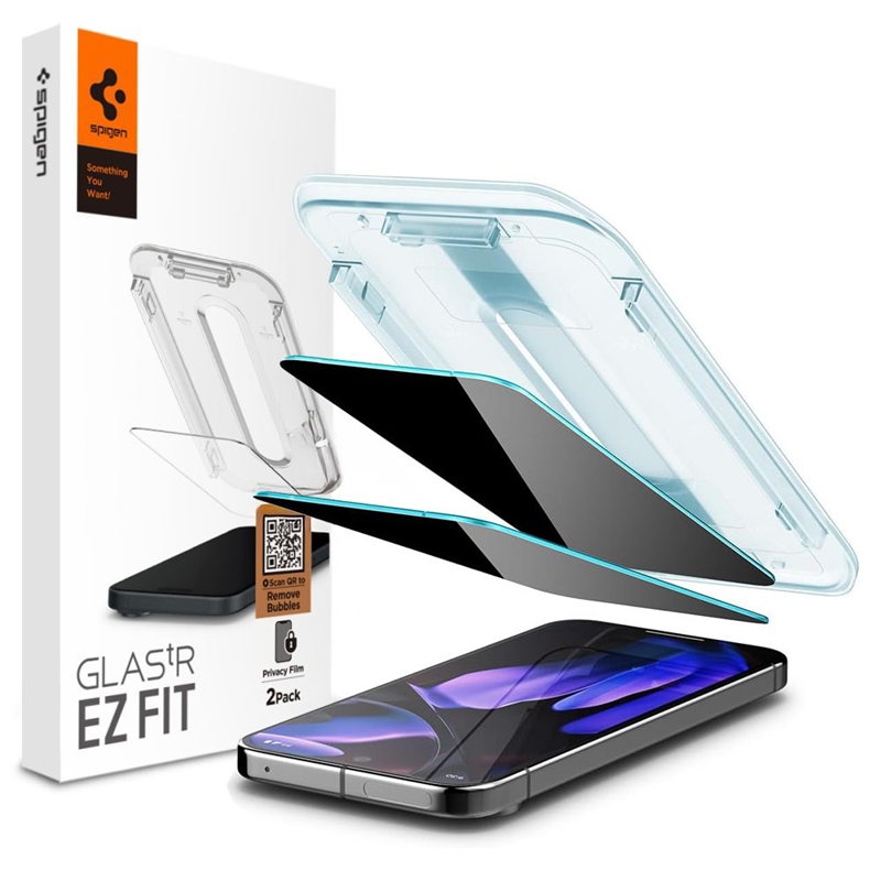 Spigen GLAS.TR EZ FIT Privacy 2-Pack - Szkło hartowane z filtrem prywatyzującym do Google Pixel 9 / 9 Pro / 10 / 10 Pro 2 szt