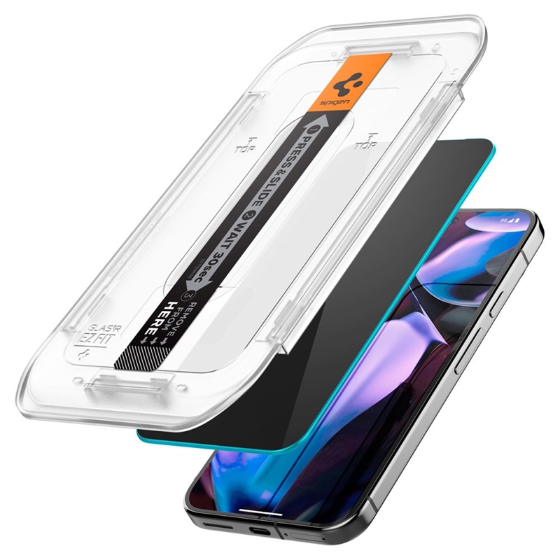 Spigen GLAS.TR EZ FIT Privacy 2-Pack - Szkło hartowane z filtrem prywatyzującym do Google Pixel 9 / 9 Pro / 10 / 10 Pro 2 szt