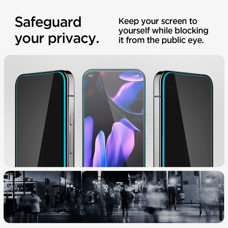 Spigen GLAS.TR EZ FIT Privacy 2-Pack - Szkło hartowane z filtrem prywatyzującym do Google Pixel 9 / 9 Pro / 10 / 10 Pro 2 szt