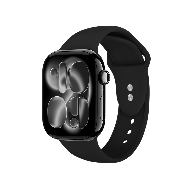 Crong Liquid - Pasek do Apple Watch 44/45/46/49 mm (czarny)